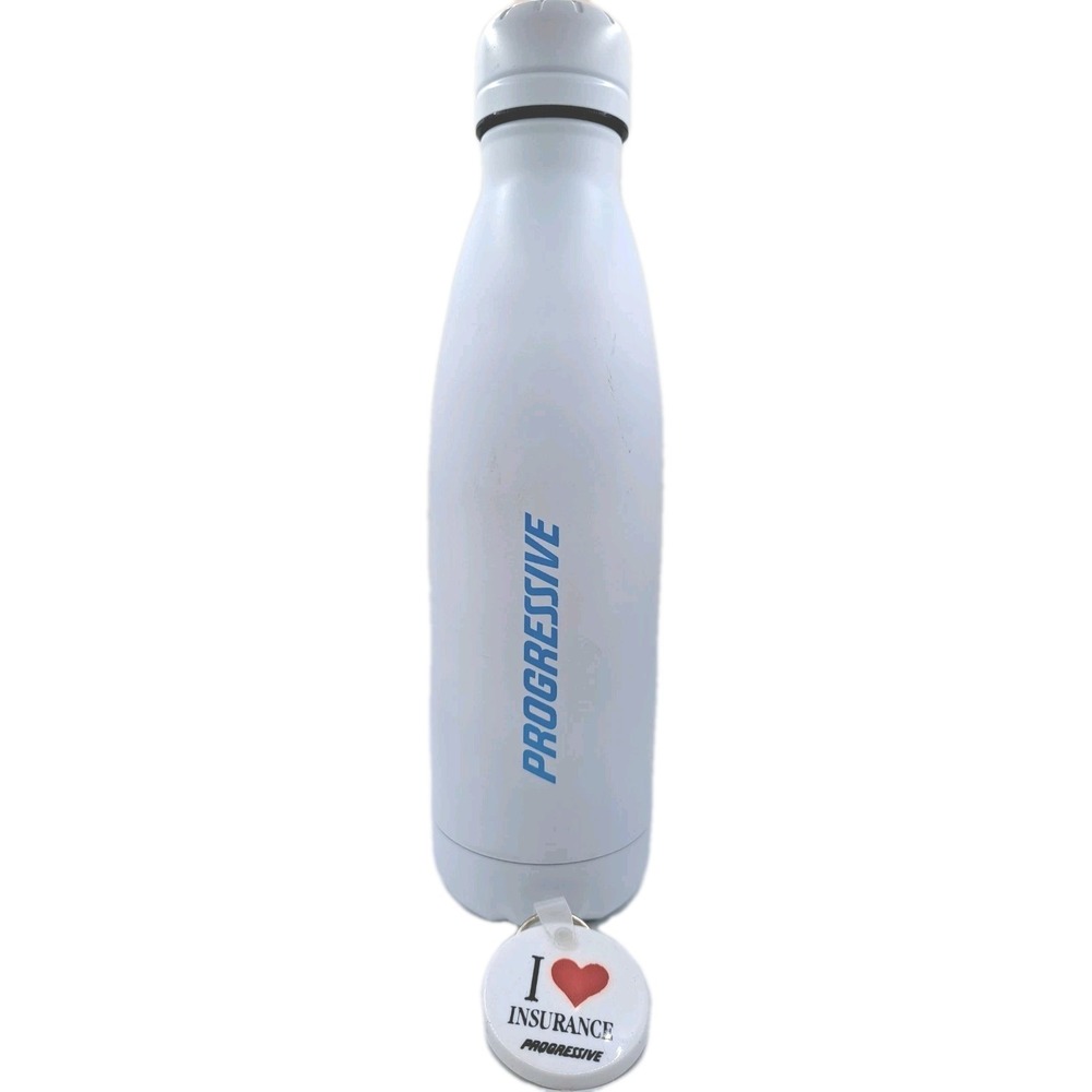17oz Water Bottle Stainless Steel Double-Walled Progressive Insurance w/Keychain
